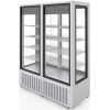 Шкаф холодильный, 1500л, 2 двери-купе стекло, 8 полок, ножки, 0/+7С, дин.охл., белый