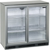 Стол холодильный для напитков, 191л, 2 двери-купе стекло, 4 полки 395х330мм, ножки, +2/+10С, нерж.сталь, дин.охл., подсветка, R600a