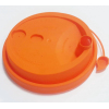 Крышка для стакана 200-250мл D 80мм пластик ПП оранжевый с заглушкой и пробивным отверстием для трубочки